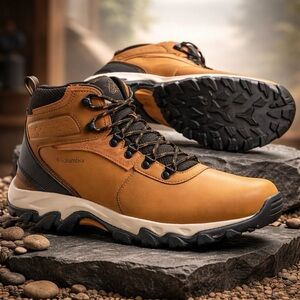 NIB Columbia Men's Brown Leather Trail Boots